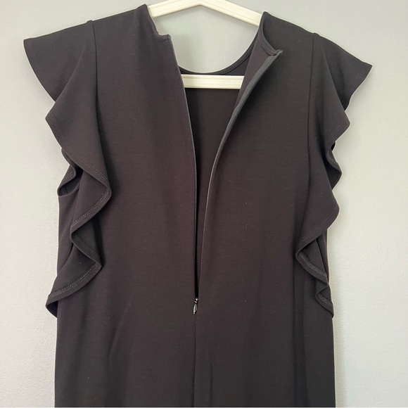 Halogen Black Sleeveless Flutter Sleeve Sheath Dress Medium Career Bridal - Picture 9 of 9